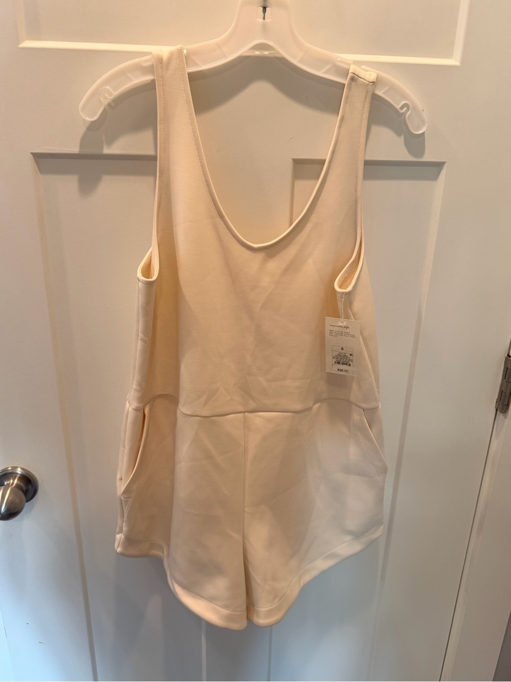 NWT A New Day Cream Sleeveless Pocket Romper Small Target